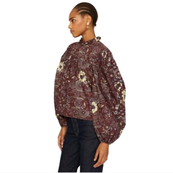 Ulla Johnson Floral Burgundy Blouse - Picture 3 of 14